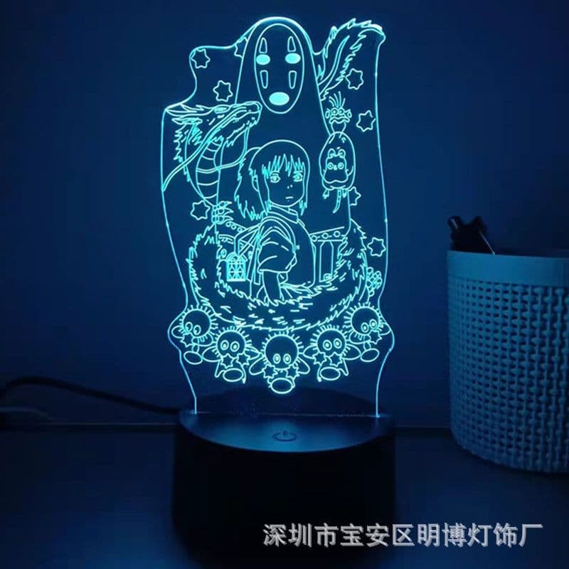 image-3D Night Light USB Touch Remote Control LED Lamp Bedside Gift - Colorful