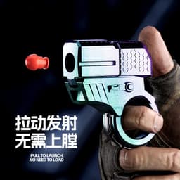 image-Mini 3D Decompression Ring Pistol Toy - Electroplated Silver-JJ001