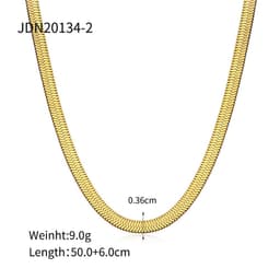 image-Stainless Steel Snake Bone Chain Necklace - Gold