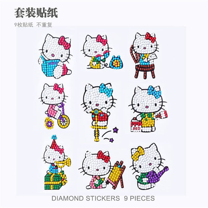 image-Douyin Rabbit Year Puzzle Sticker - DIY Crystal Diamond Fridge Decal - Cartoon Style