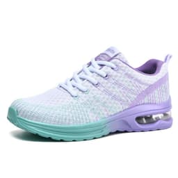 image-Women's Sports Casual Shoes - White Mesh Lace Up Size 41