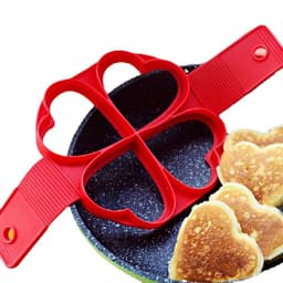 image-Silicone Omelette Maker - Multi-Functional 7-Hole Heart Shape Pancake Maker