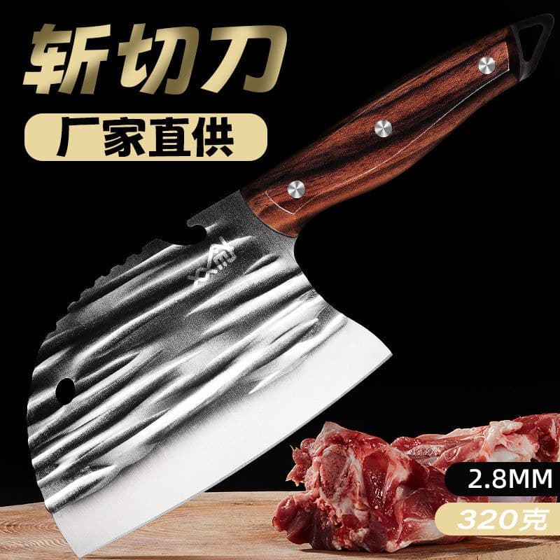 image-Kitchen Knife - Forged Chef's Chopping Knife Black Steel