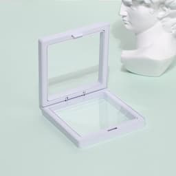 image-Jewelry Ring Storage Box - Orange Cardboard 11x11cm