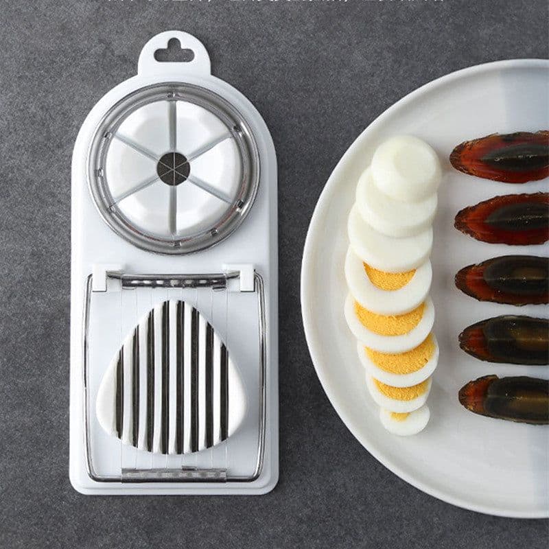 image-Egg Cutter - Stainless Steel Dual-Use White