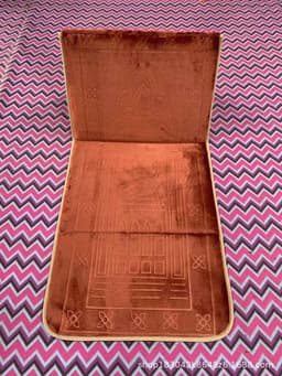 image-Sky Blue Polyester Folding Prayer Mat - 55*145CM Portable