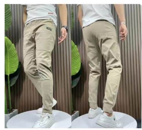 image-Men's Casual Pants - Black Straight Fit High Elastic