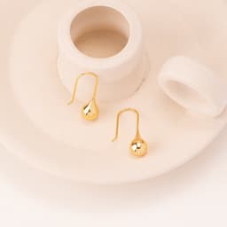 image-European & American Water Drop Earrings - Golden Metallic Hook Jewelry