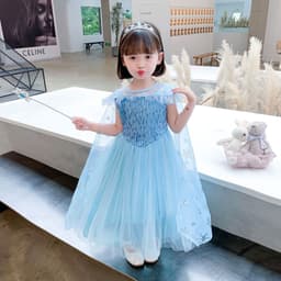 image-Frozen Elsa Princess Dress Girls Halloween Costume
