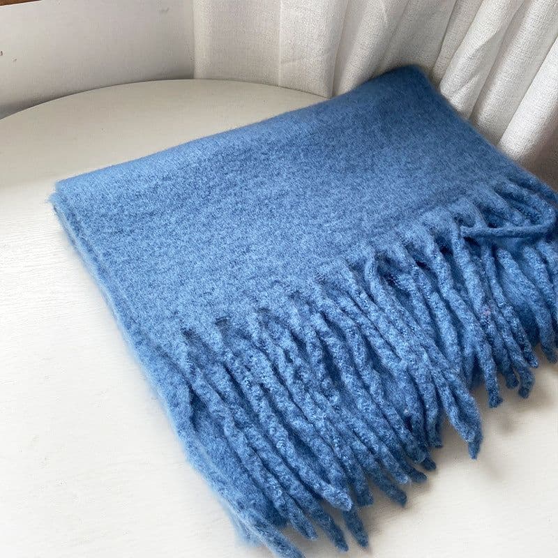 image-GINES LILY 28-Color Cashmere Scarf - Army Green, 43x225cm Warm
