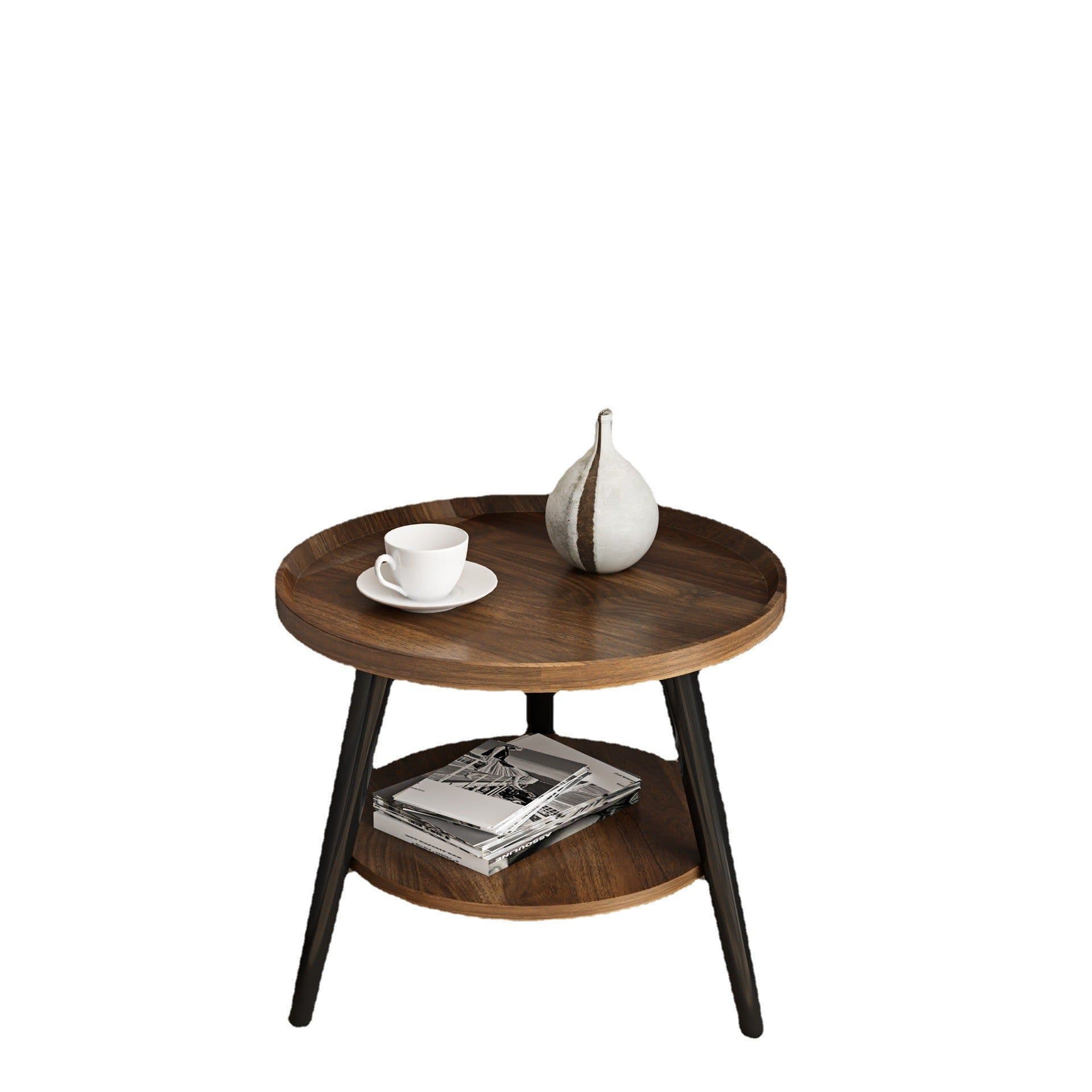 image-Bona Gold Square Coffee Table Round 60cm Black