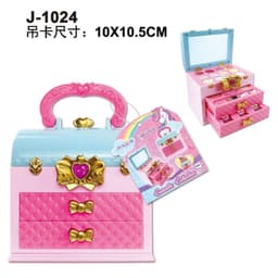image-Cross-border children's cosmetics toys 68927 princess nail polish handbag Amazon girls makeup box gift