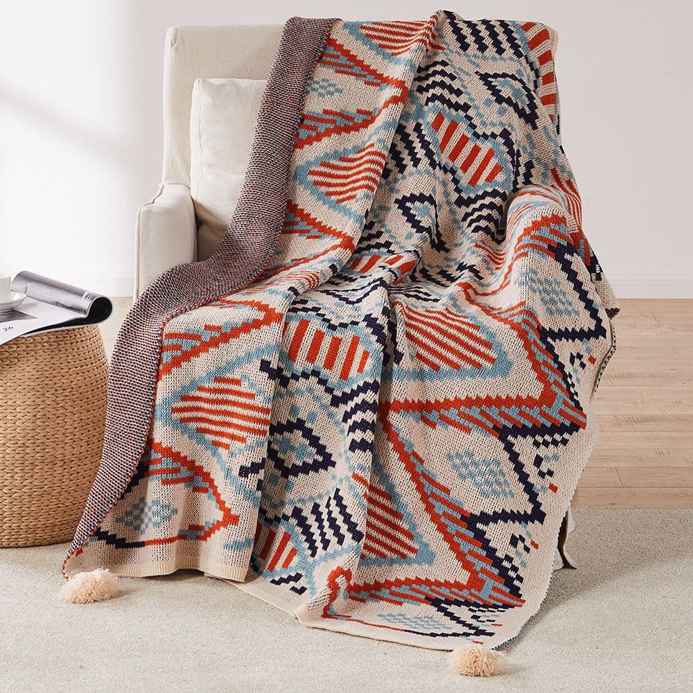 image-Meizuo Wool Blanket Bohemian Geometric 150x200cm