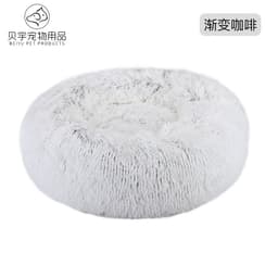 image-Plush cat litter kennel round removable and washable kennel winter warmth pet supplies bed dog bed kennel