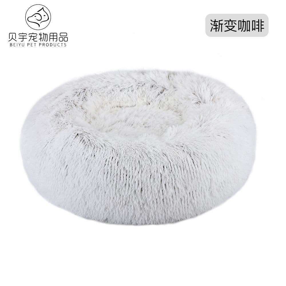 image-Plush cat litter kennel round removable and washable kennel winter warmth pet supplies bed dog bed kennel