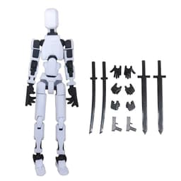 image-3D Printed Articulated Doll Toy - 13 Joints Pink White