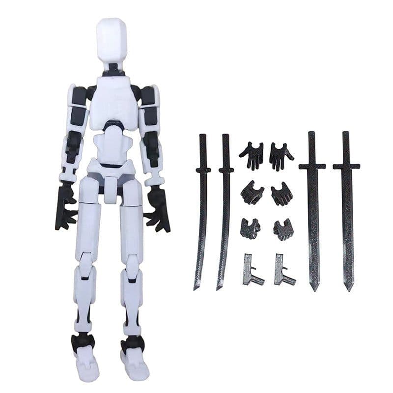 image-3D Printed Articulated Doll Toy - 13 Joints Pink White