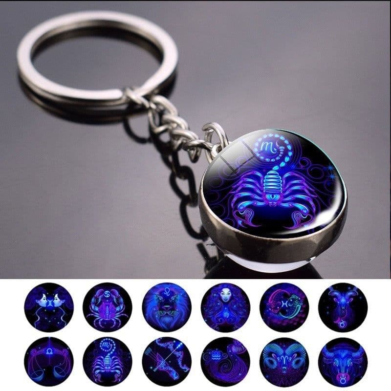 image-Constellation Keychain - Double-sided Glass Ball