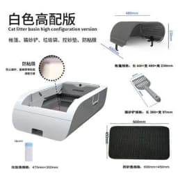 image-Source manufacturer fully automatic intelligent cat litter box semi-closed large electric excrement shovel machine plug-in rechargeable cat toilet