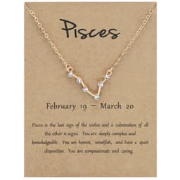 image-Yulu 12-Constellation Diamond Necklace Alloy Clavicle Chain - Brown