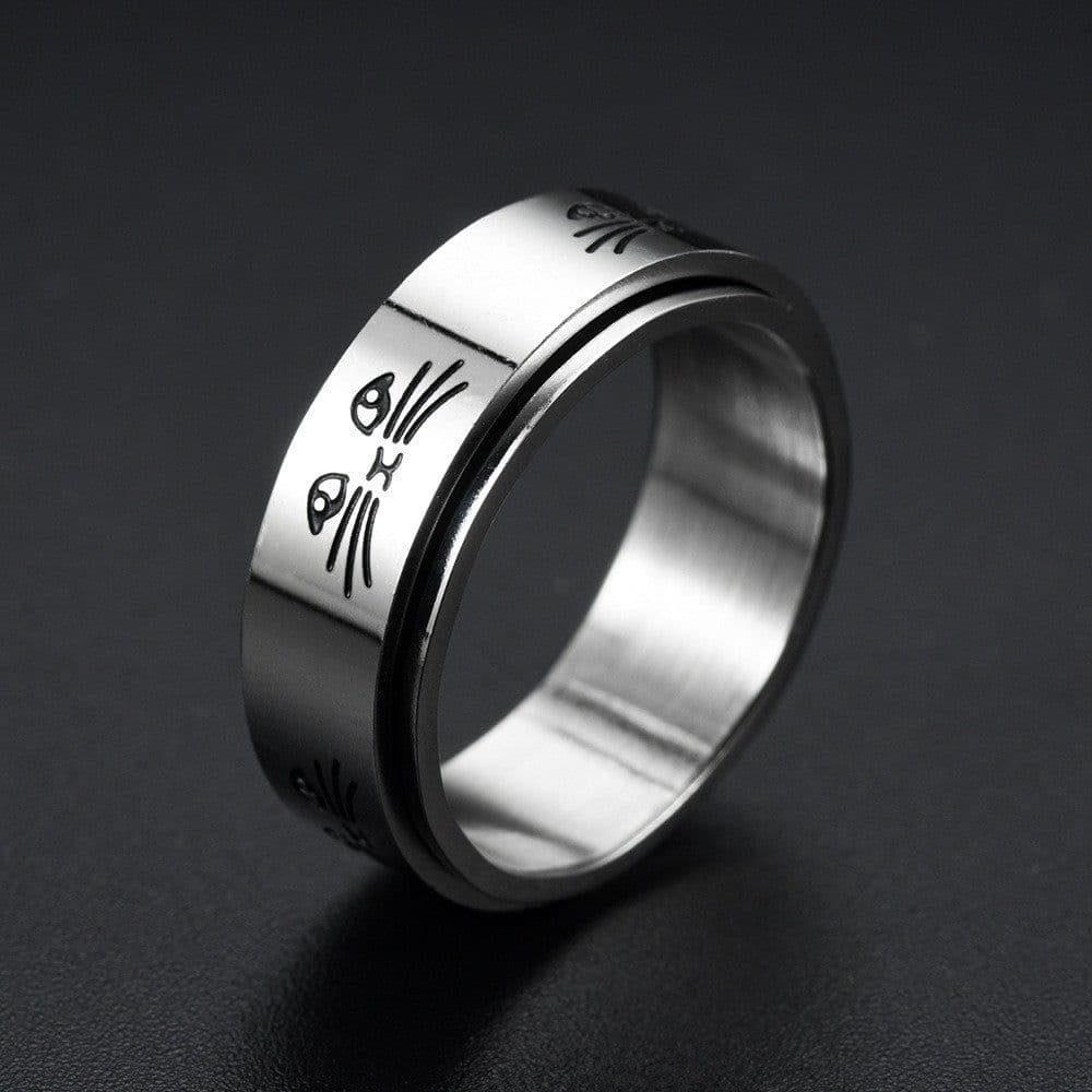 image-New simple transfer jewelry men's titanium steel rotatable beer bottle chain ring personality domineering ring