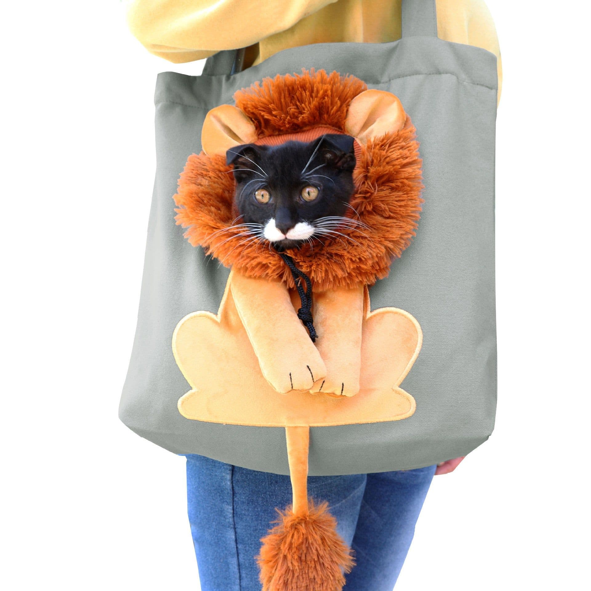 image-Canvas Pet Tote Bag - Light Green Animal Print