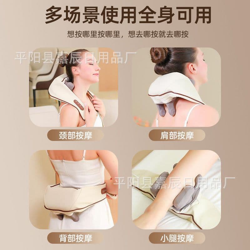 image-Cross-border trapezius hot compress massager shoulder and neck massage shawl electric kneading multifunctional back massager manufacturer