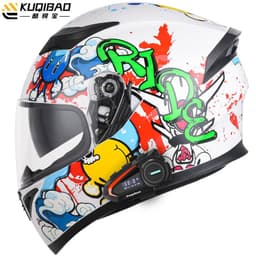 image-Coolqibao Motorcycle Full-Face Helmet Bluetooth XXL Gray