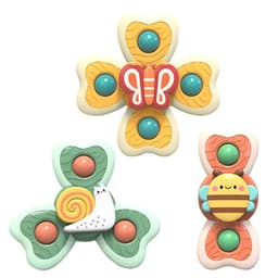 image-Baby spinner suction cup toy children's flower spinning top baby bath play table and chair suction cup toy