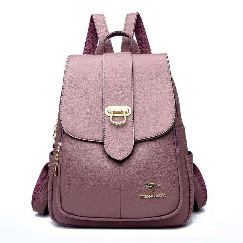 image-Large Capacity 2022 PU Leather Backpack - Street Fashion Travel Bag
