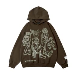 image-Zongchi Graffiti Hoodie - Pink Cartoon Loose
