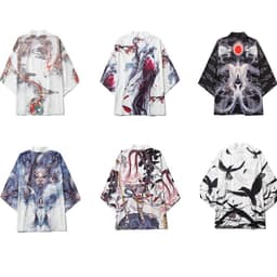 image-2021 cross-border new Japanese-style digital printing kimono men and women cloak coat pajamas cardigan summer