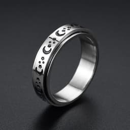 image-New simple transfer jewelry men's titanium steel rotatable beer bottle chain ring personality domineering ring