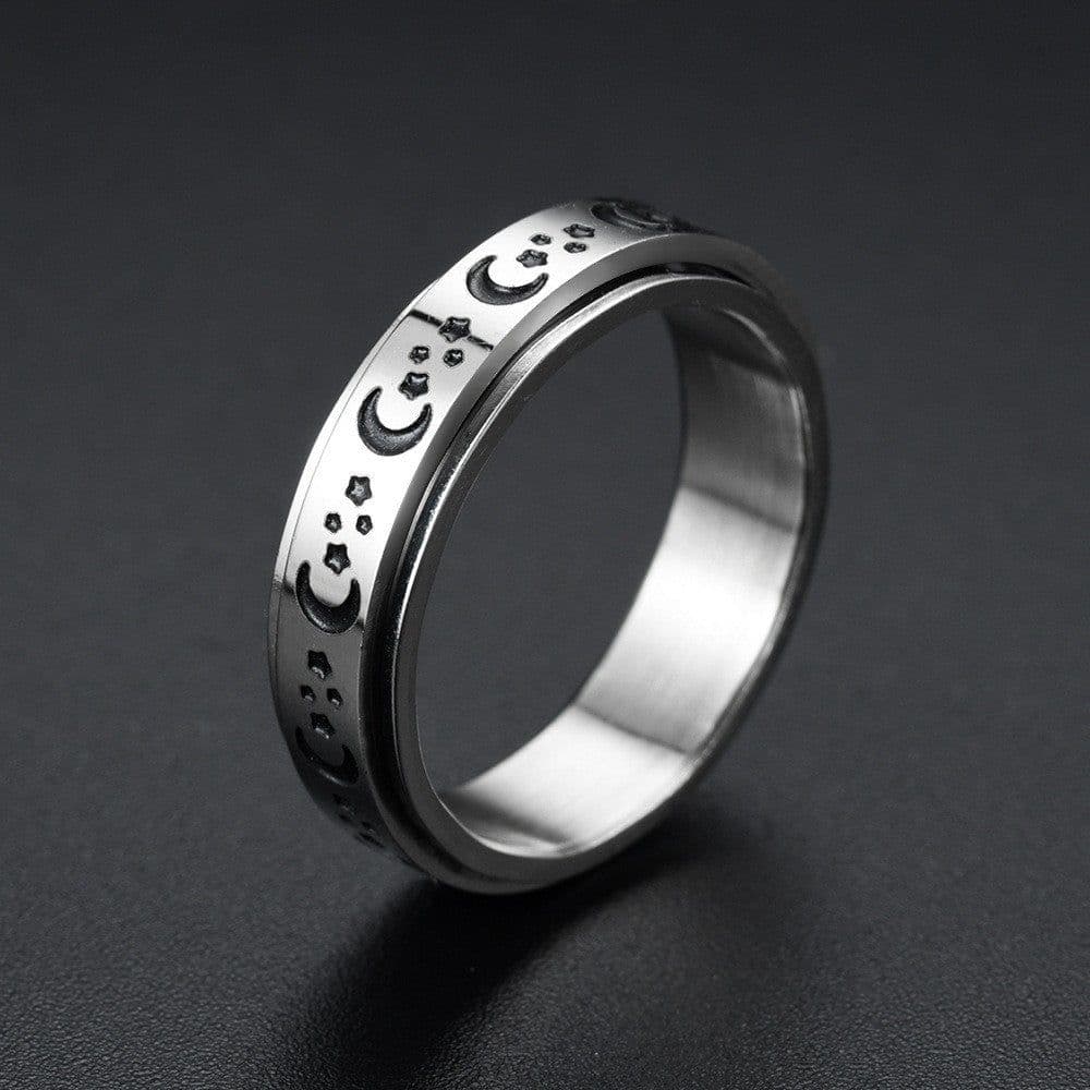 image-New simple transfer jewelry men's titanium steel rotatable beer bottle chain ring personality domineering ring