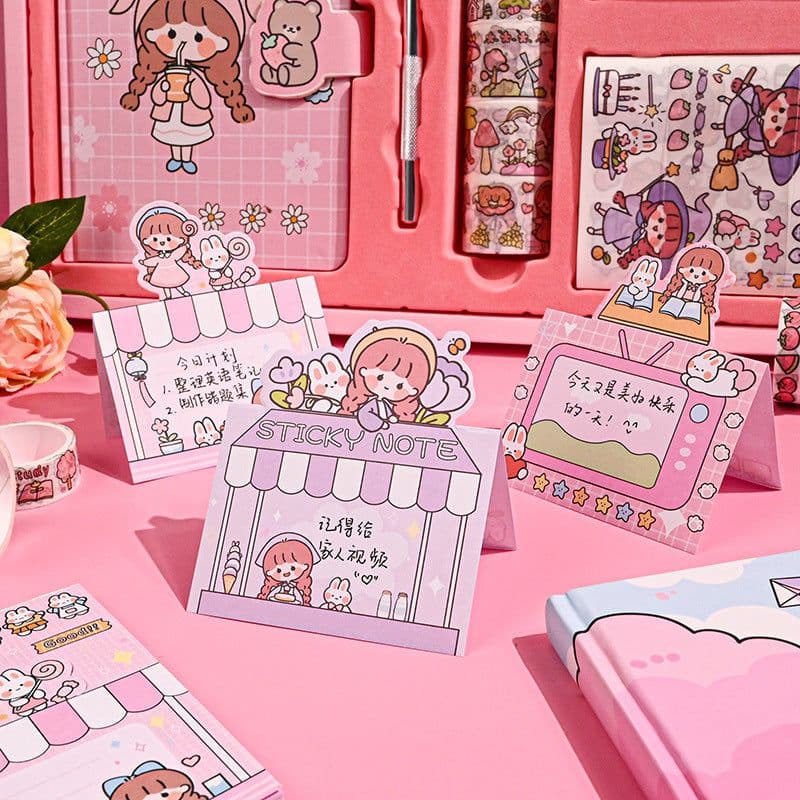 image-Ziyi Japanese Notebook Set - Cute Stickers Tape Gift