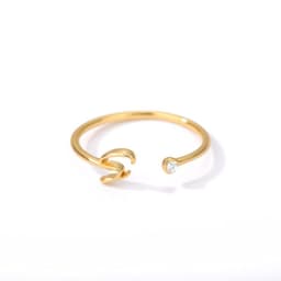 image-Cross-border simple letter ring English letter ring women's opening adjustable ring name ring spot