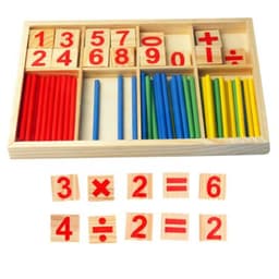 image-Long Way Wooden Number Counting Sticks 23.5cm