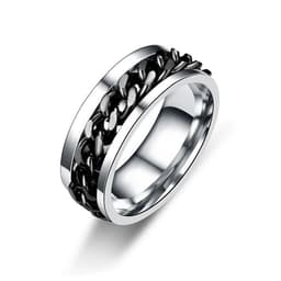image-New simple transfer jewelry men's titanium steel rotatable beer bottle chain ring personality domineering ring