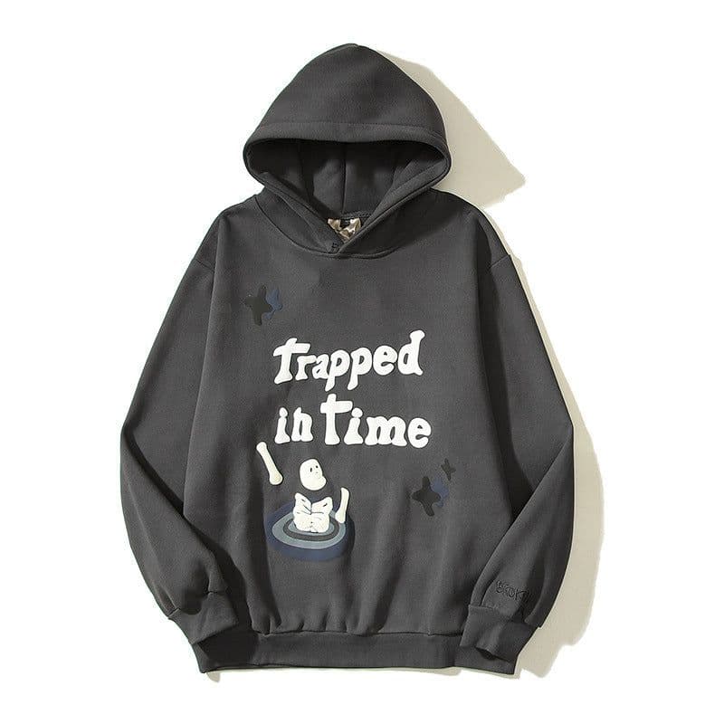 image-Chen Yun Cotton Hoodie Sweater - XXL, Round Neck, Graffiti Letters, Loose Style