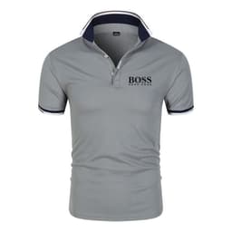 image-Men's & Women's Milk Fiber Polo Shirt, Short Sleeve, 4XL Blue Black