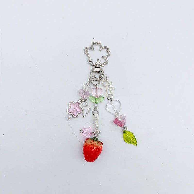 image-Original jewelry cute strawberry pendant keychain