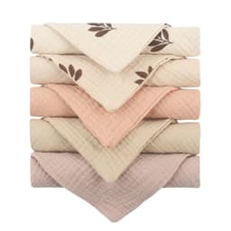 image-Baby Muslin Cotton Handkerchiefs 5pcs - Face Wipes Bibs