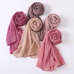 image-Weicai Chiffon Hijab Scarf - Gray Coffee 175x70cm