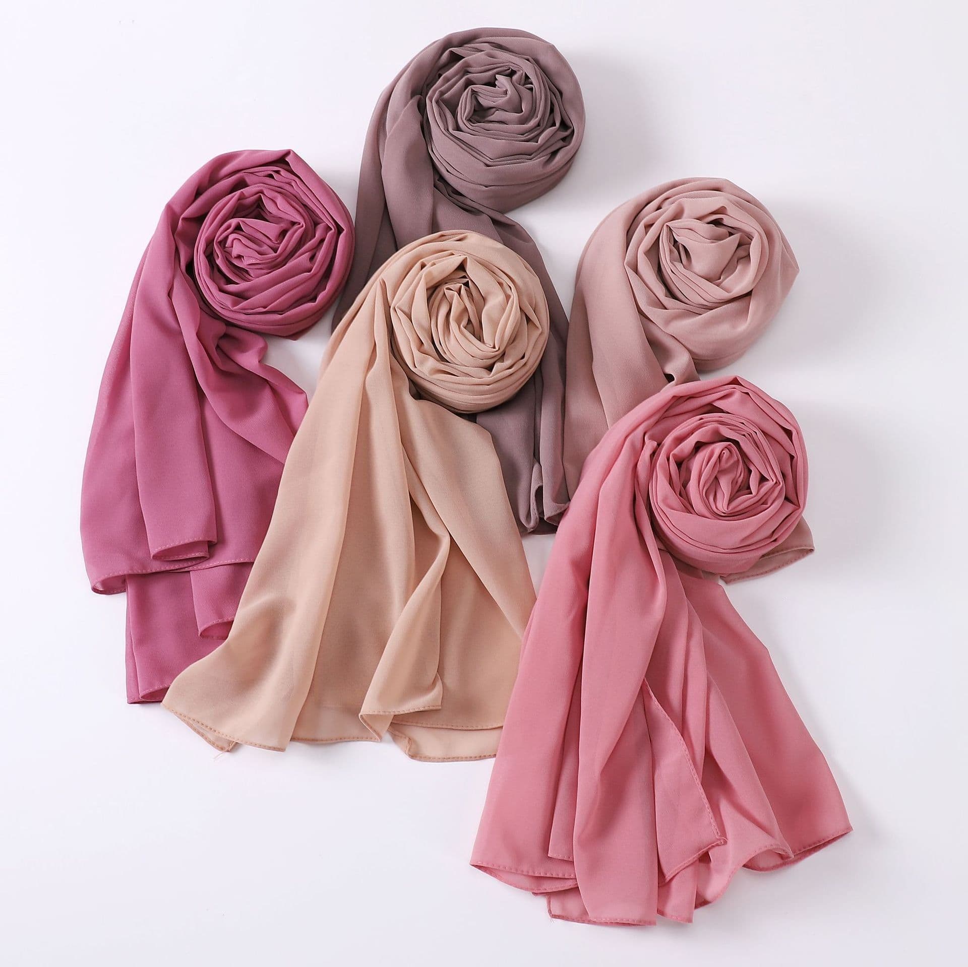 image-Weicai Chiffon Hijab Scarf - Gray Coffee 175x70cm
