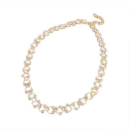 image-High-end French Pearl Zircon Necklace Red - Alloy Jewelry