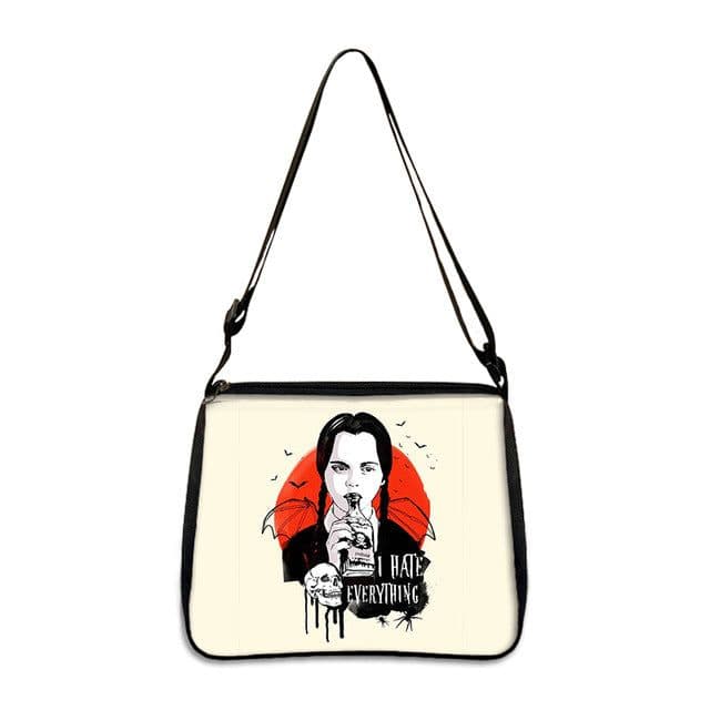 image-Cross-border Adams family Wednesday addams ladies shoulder bag niche armpit bag fashion handbag