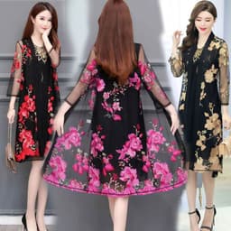 image-Foreign trade 2022 summer new large size women's clothing fat sister 200 catties mesh sunscreen clothing women's mid-length coat thin