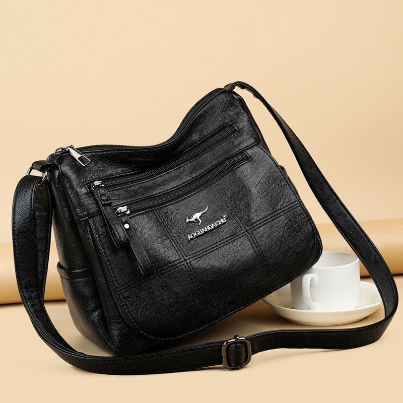 image-PU Shoulder Bag - Purple Small Square Soft Mother Bag
