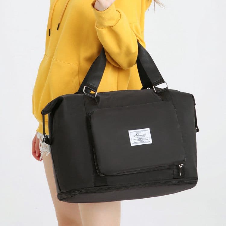 image-Dual-purpose backpack large-capacity short-distance travel bag expandable folding bag business trip luggage bag female fitness waiting bag