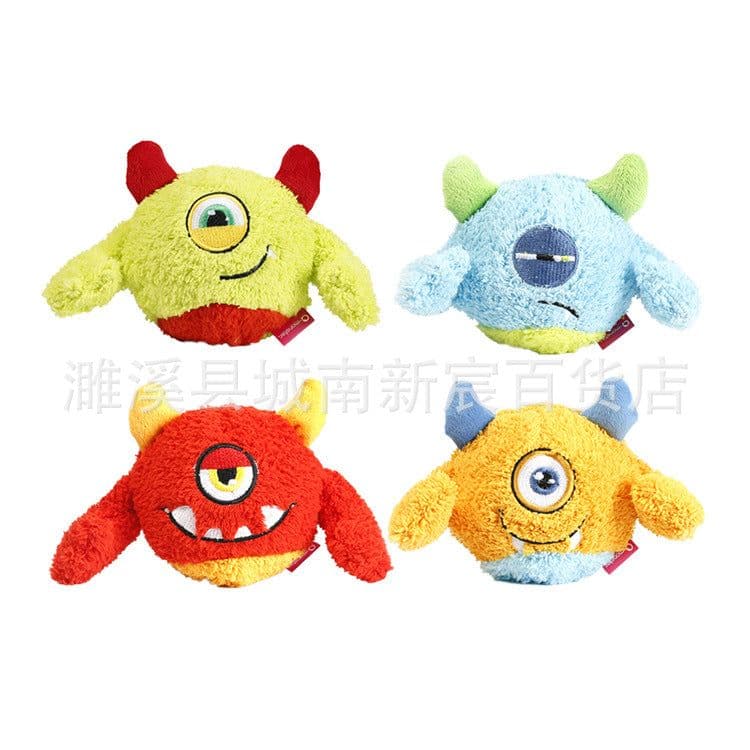 image-Q-monster Plush Dog Toy - Interactive Voice Spiny Ball